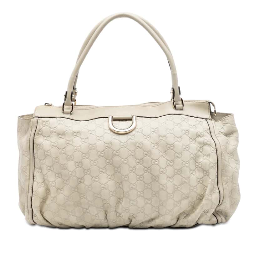 Gucci Guccissima Abbey D Ring Tote Beige Leather Very good condition - Front View