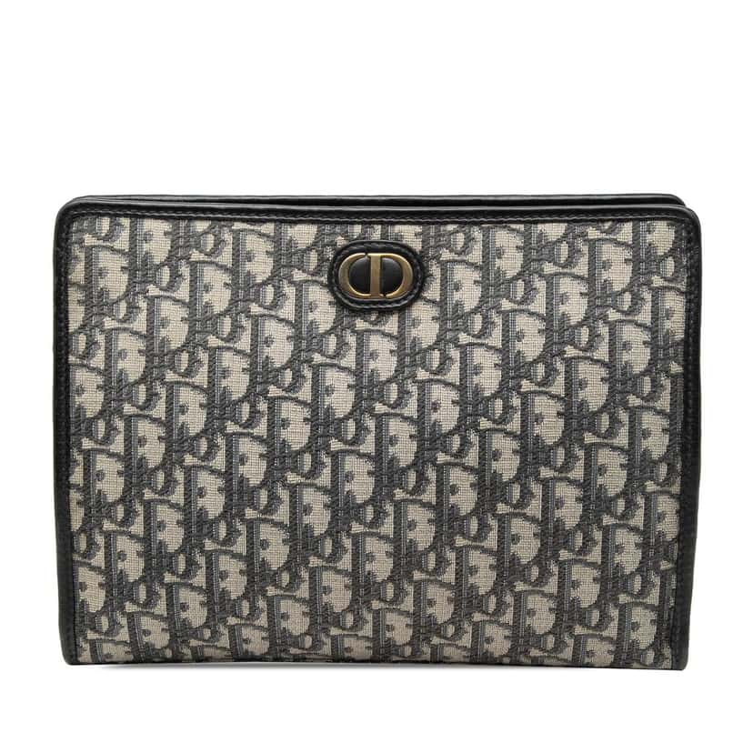 Dior Oblique Canvas 30 Montaigne Dea Pouch Blue Very good condition - Front View