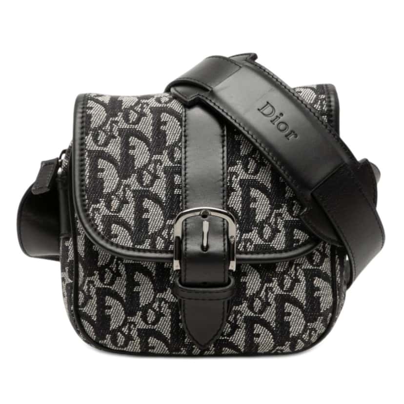 Dior Diorissimo Trotter Canvas Crossbody Black Very good condition - Front View