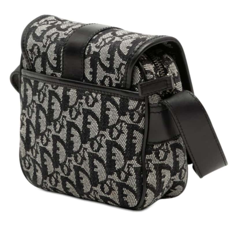 Dior Diorissimo Trotter Canvas Crossbody Black Very good condition - Back View