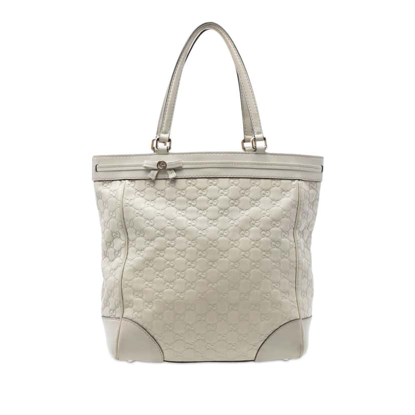 Gucci Guccissima Mayfair Tote White Leather Very good condition - Front View