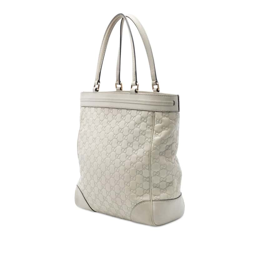 Gucci Guccissima Mayfair Tote White Leather Very good condition - Back View
