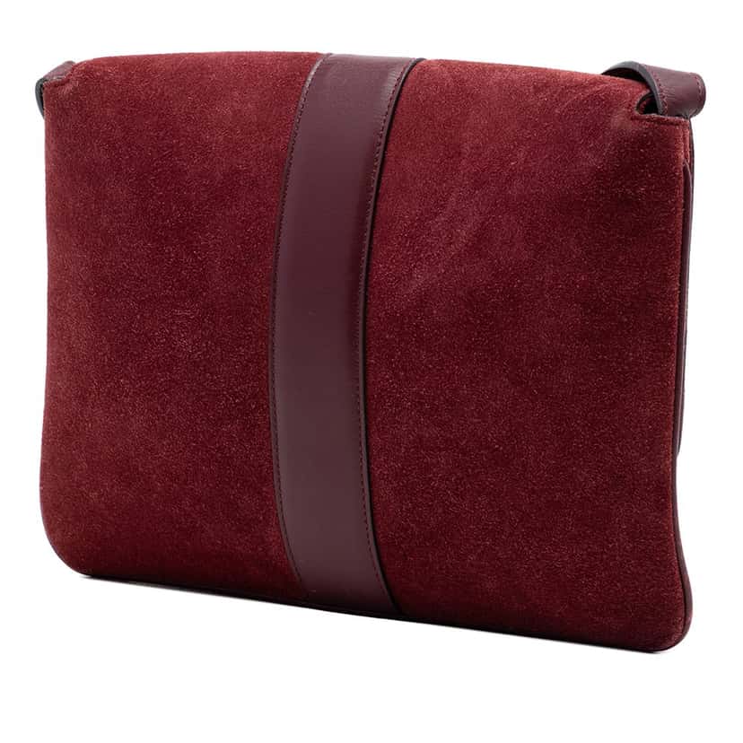 Gucci Medium Suede Arli Crossbody Red Leather Very good condition - Back View