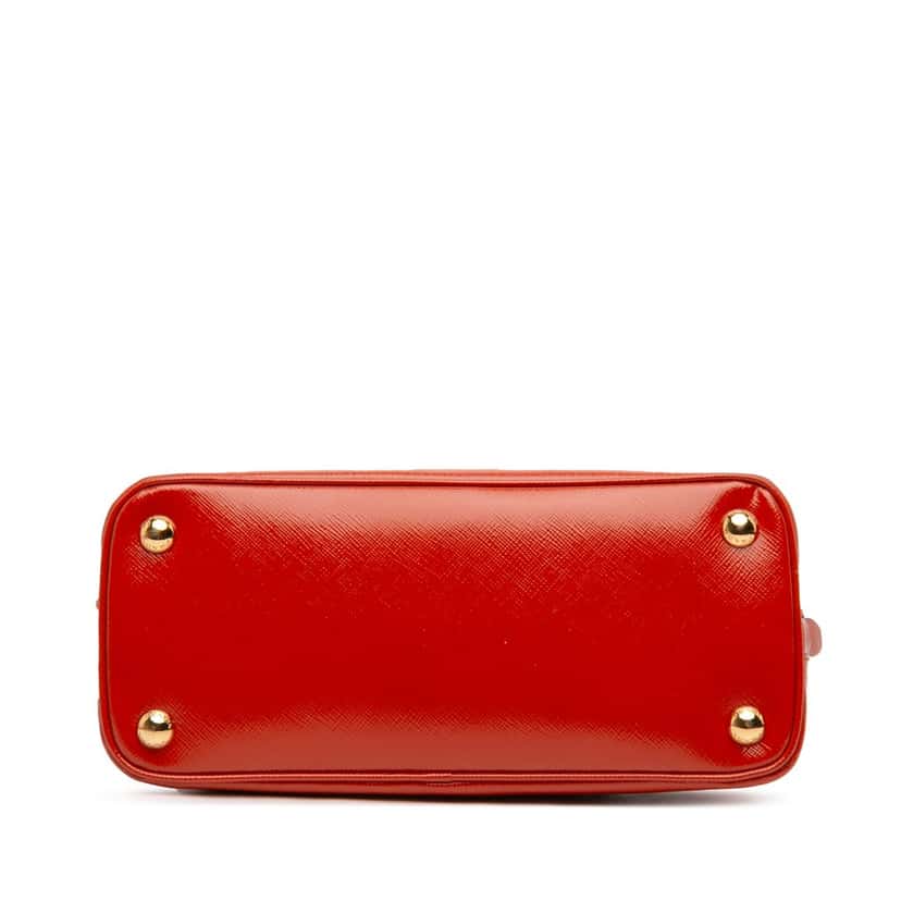 Prada Small Saffiano Vernice Promenade Satchel Orange Leather Very good condition - Inside View