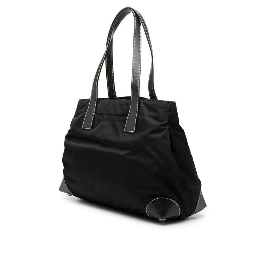 Prada Saffiano Trimmed Tessuto Shopper Tote Black Very good condition - Back View