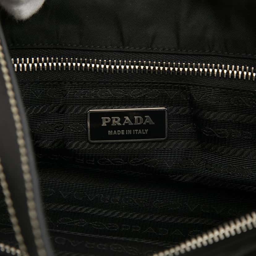 Prada Saffiano Trimmed Tessuto Shopper Tote Black Very good condition - Box View