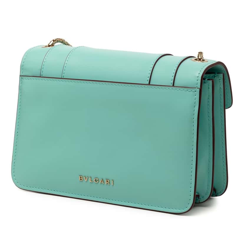 Bvlgari Leather Serpenti Forever Crossbody Blue Leather Very good condition - Back View