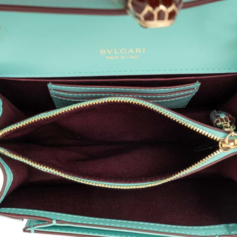 Bvlgari Leather Serpenti Forever Crossbody Blue Leather Very good condition - Model View