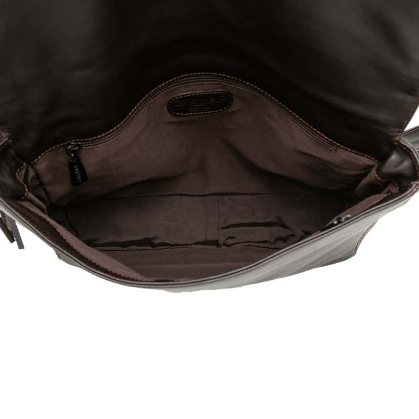 Chanel CC Lambskin Tassel Flap Messenger Bag Brown Leather Very good condition - Model View