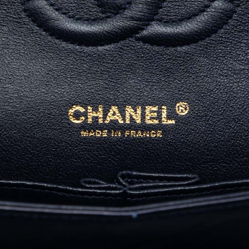 Chanel Medium Classic Lambskin Double Flap Black Leather Very good condition - Box View