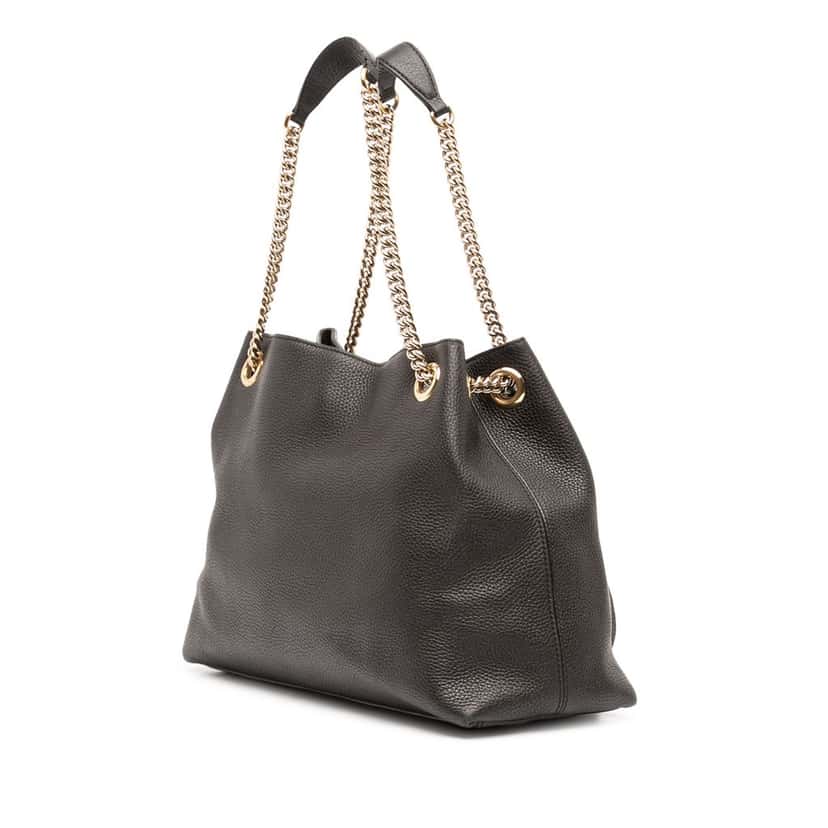 Gucci Medium Calfskin Soho Chain Tote Black Leather Good condition - Back View