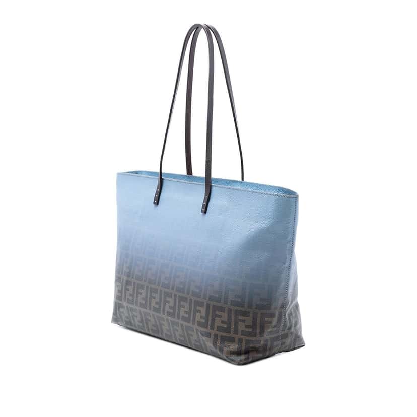 Fendi Medium Ombre Zucca Spalmati Roll Tote Blue Very good condition - Back View