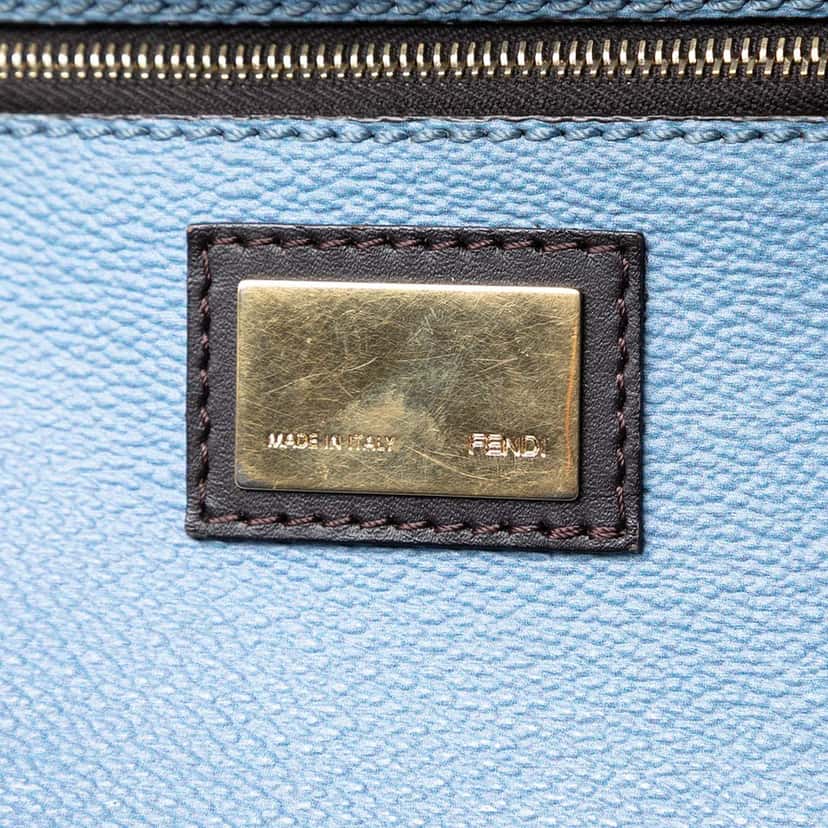 Fendi Medium Ombre Zucca Spalmati Roll Tote Blue Very good condition - Box View