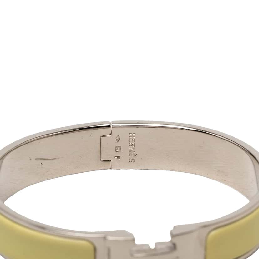 Hermès Narrow Enamel Clic H Bracelet PM Yellow Very good condition - Model View