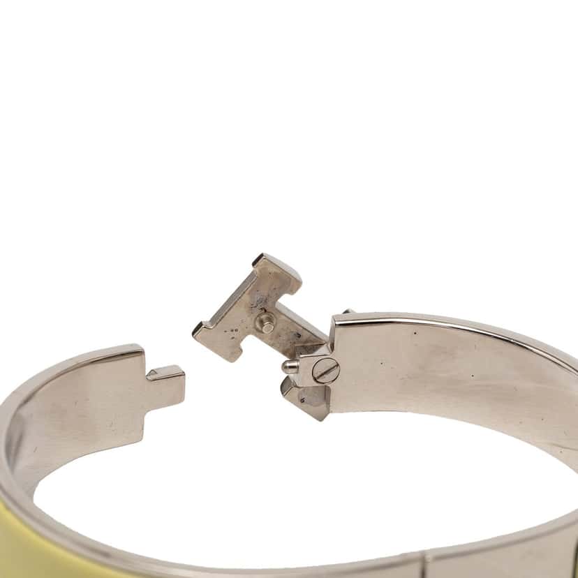 Hermès Narrow Enamel Clic H Bracelet PM Yellow Very good condition - Box View