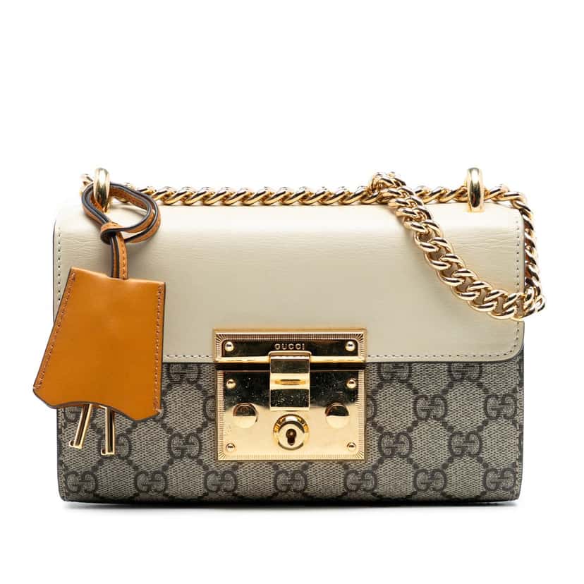 Gucci Small GG Supreme Padlock Crossbody Beige Very good condition - Front View