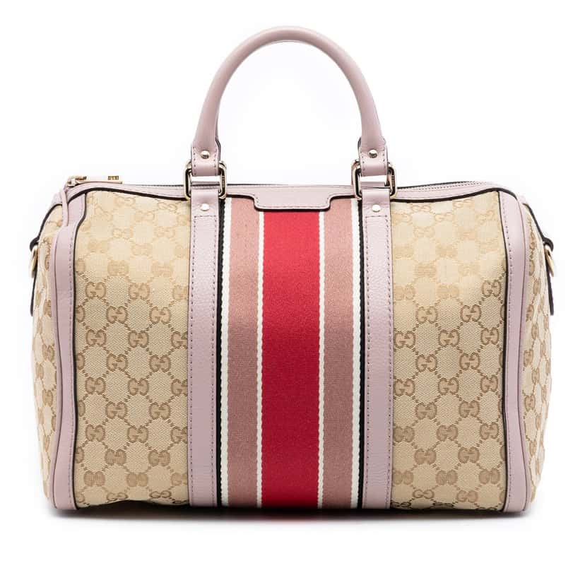 Gucci Medium GG Canvas Web Joy Boston Bag Beige Very good condition - Front View