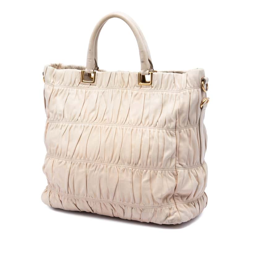 Prada Nappa Gaufre Satchel Brown Leather Very good condition - Back View