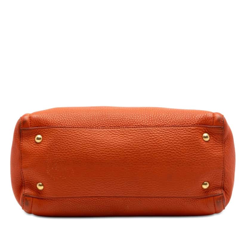 Prada Vitello Daino Open Convertible Tote Orange Leather Very good condition - Inside View