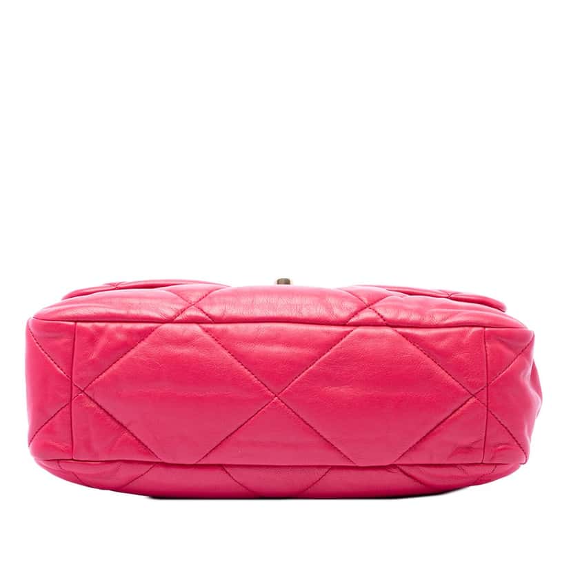 Chanel Large Lambskin 19 Flap Pink Leather Very good condition - Inside View