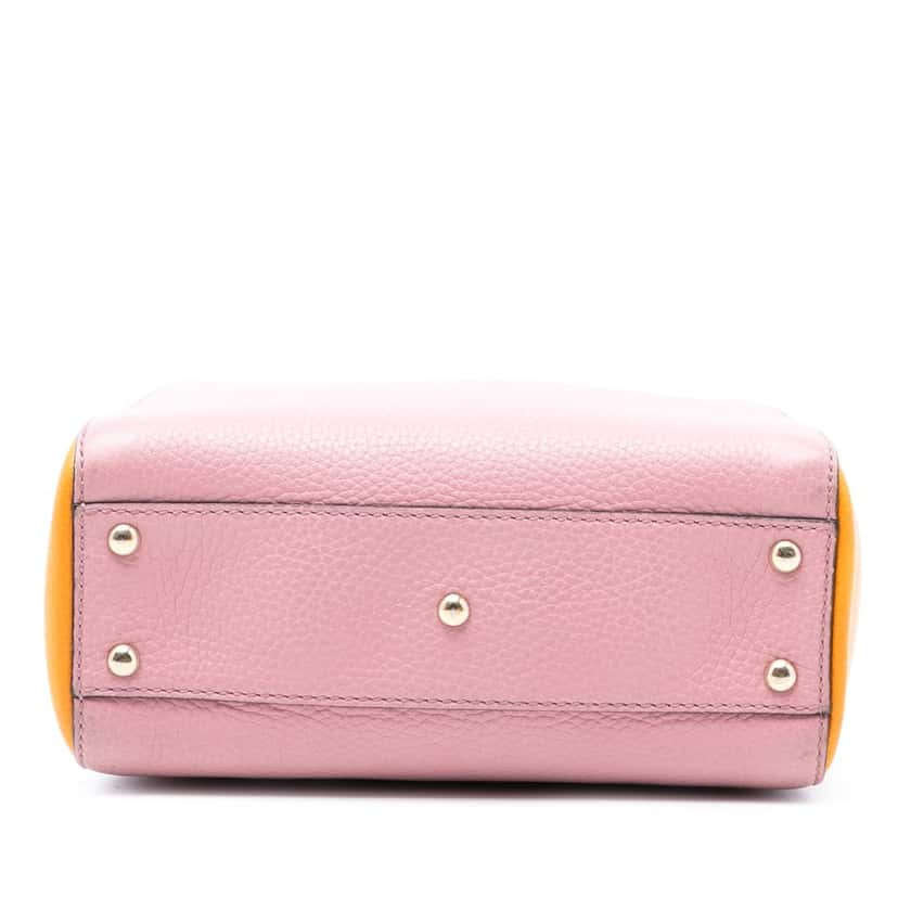 Gucci Mini Bicolor Calfskin Bamboo Shopper Satchel Pink Leather Very good condition - Inside View