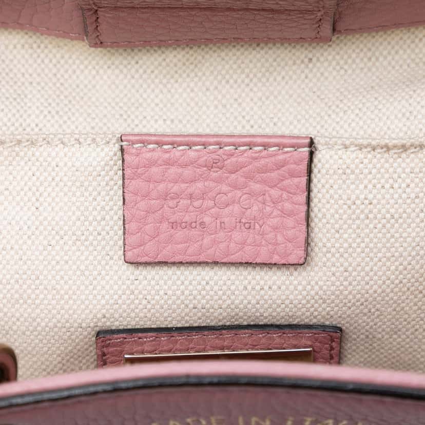 Gucci Mini Bicolor Calfskin Bamboo Shopper Satchel Pink Leather Very good condition - Box View