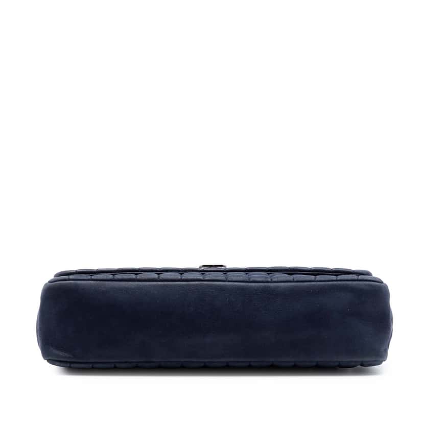 Chanel Chocolate Bar Iridescent Calfskin Bubble Flap Blue Leather Very good condition - Inside View