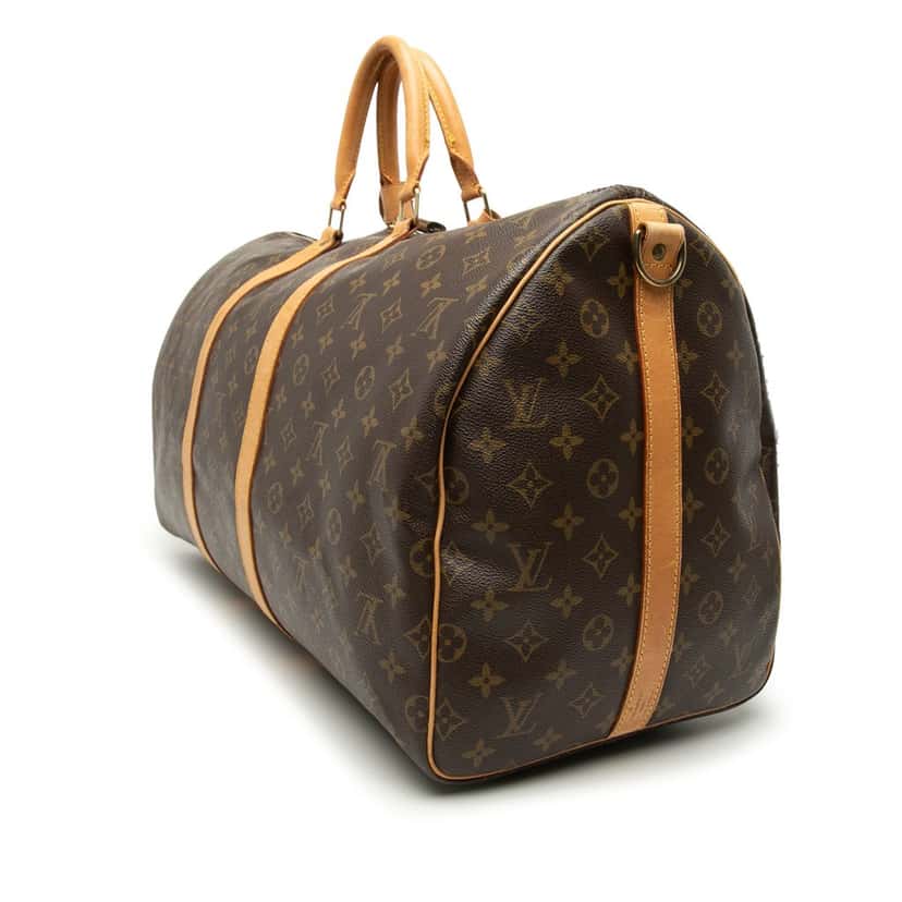 Louis Vuitton Monogram Keepall Bandouliere 55 Brown Good condition - Back View