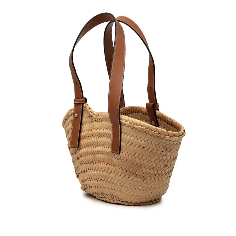 Loewe Small Raffia Anagram Basket Tote Beige Very good condition - Back View