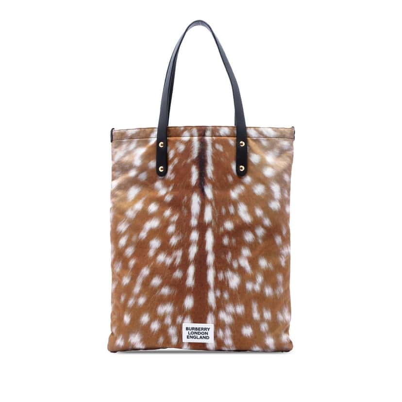 Burberry Pony Hair Tote Brown Very good condition - Front View
