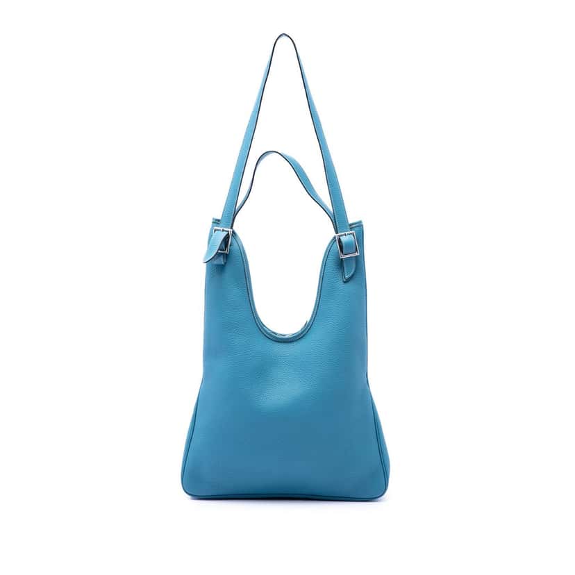 Hermès Clemence Massai PM Blue Leather Very good condition - Front View
