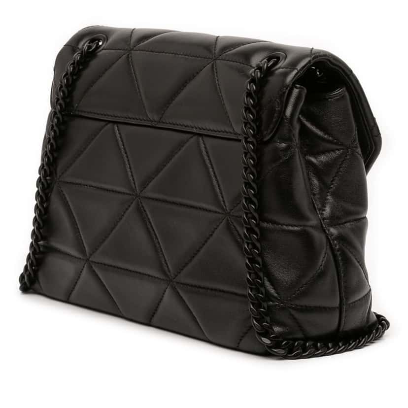 Prada Small Nappa Triangle Stitched Spectrum Flap Black Leather Very good condition - Back View