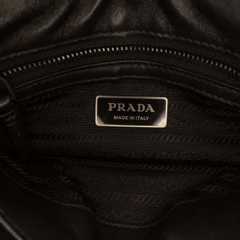 Prada Small Nappa Triangle Stitched Spectrum Flap Black Leather Very good condition - Box View