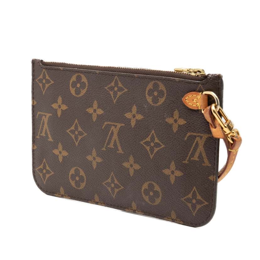 Louis Vuitton Monogram Neverfull PM Pouch Brown Very good condition - Back View