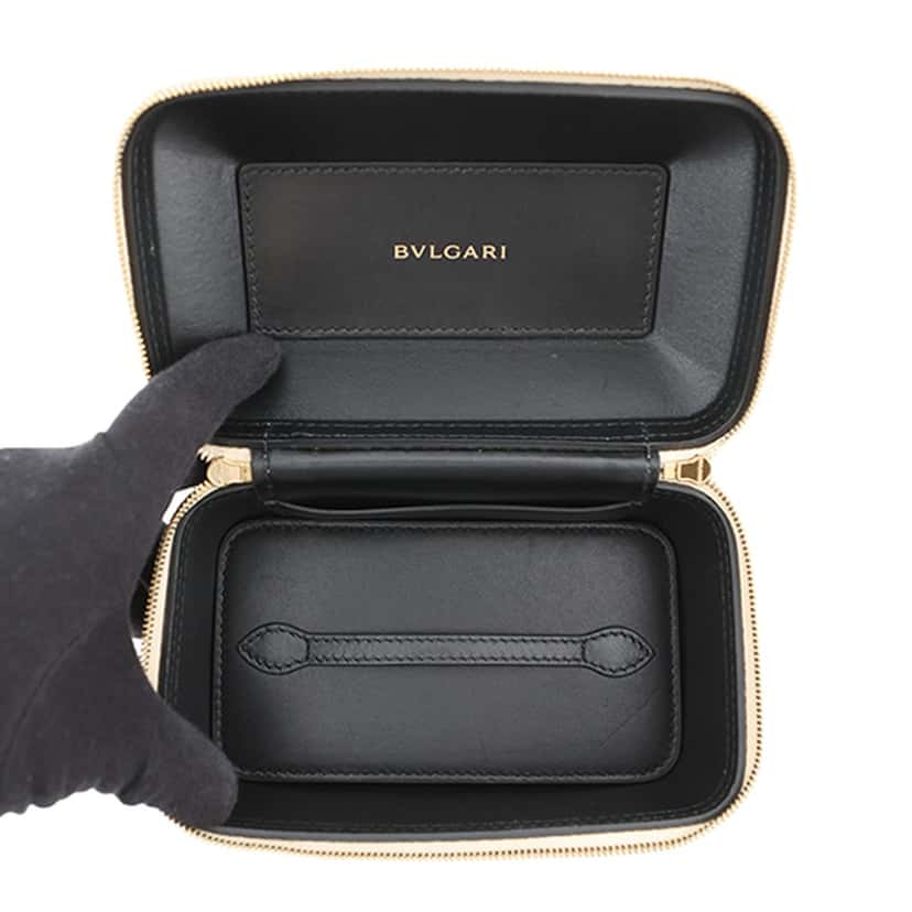 Bvlgari Embossed Leather Serpenti Forever Vanity Bag Gold Leather Very good condition - Model View