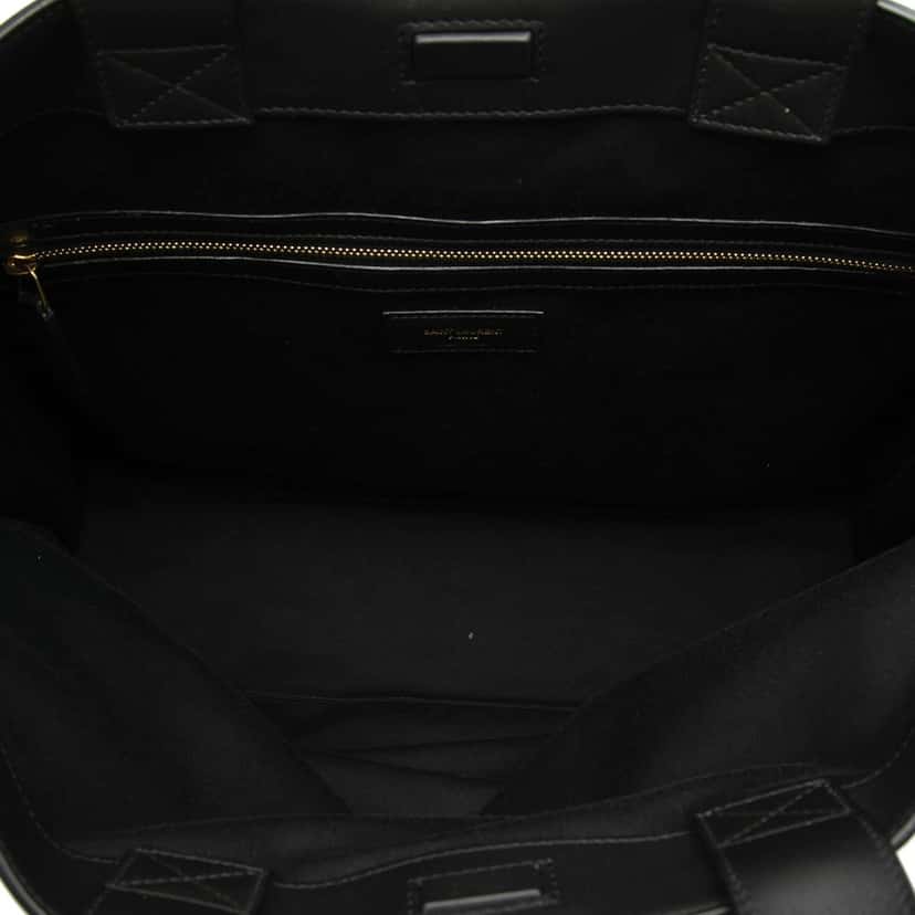 Saint Laurent Bicolor Canvas and Leather Cabas Tote White Very good condition - Model View