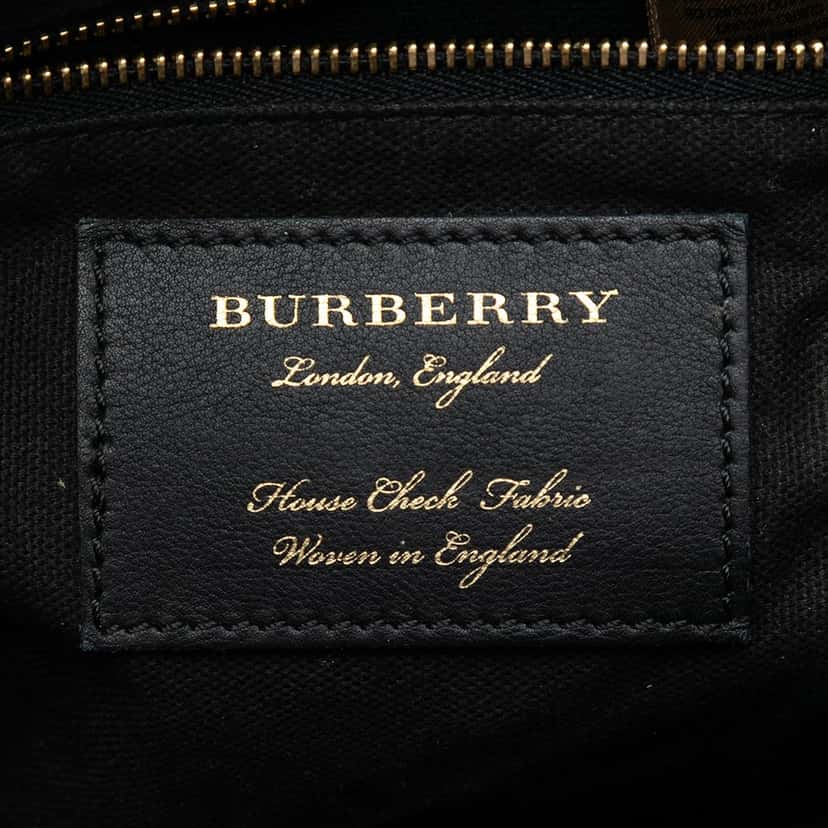Burberry Small Leather and House Check Canvas Canterbury Tote White Leather Very good condition - Box View