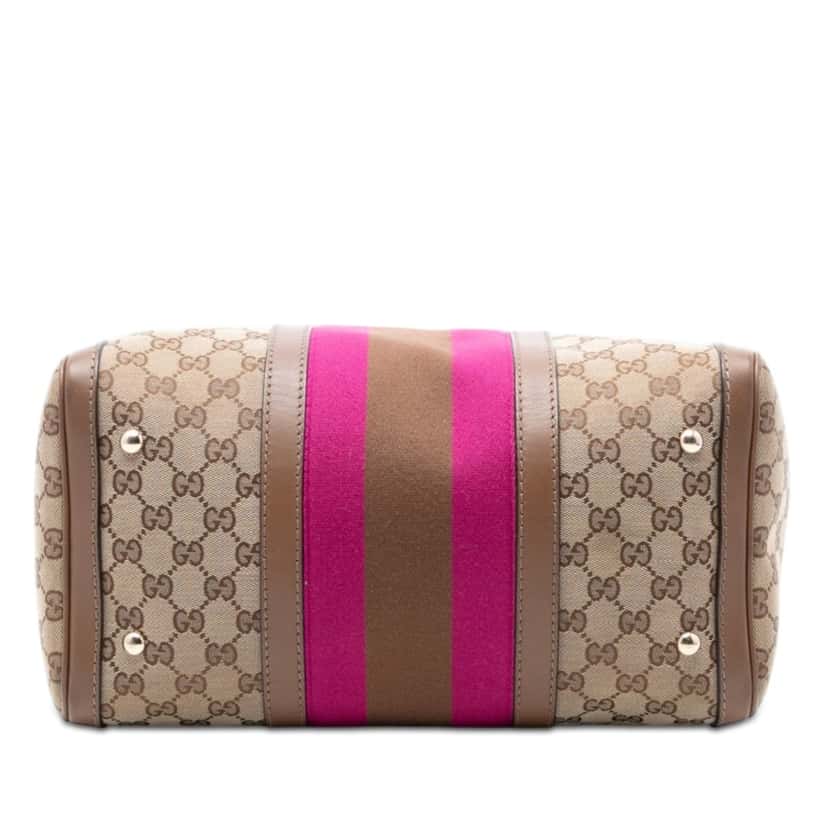 Gucci Medium GG Canvas Web Joy Boston Bag Beige Very good condition - Inside View