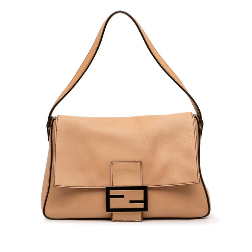 Fendi Large Calfskin Mamma Forever Shoulder Bag Brown Leather Good condition - Front View