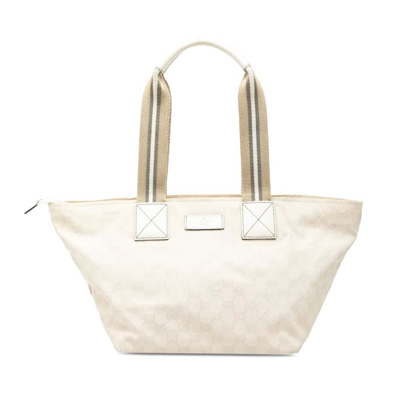 Gucci GG Canvas Web Tote Brown Very good condition - Front View