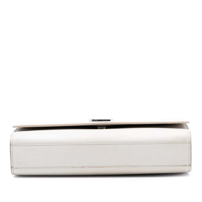 Saint Laurent Medium Grain De Poudre Monogram Kate Crossbody White Leather Very good condition - Inside View