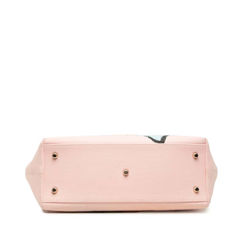Dior Limited Edition Medium Canvas Floral Printed Diorissimo Satchel Pink Very good condition - Inside View
