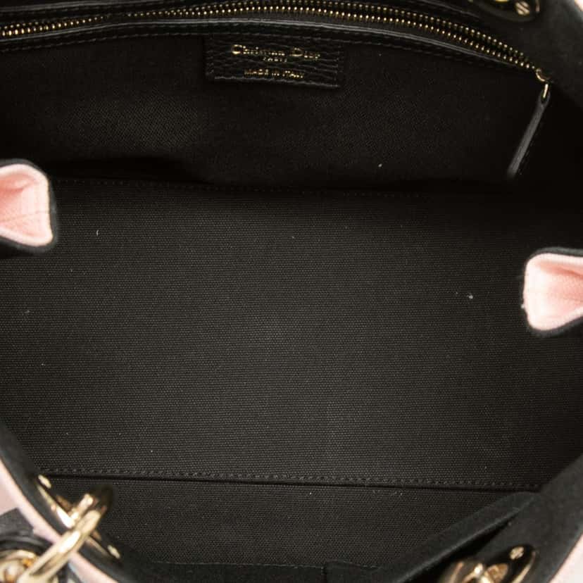 Dior Limited Edition Medium Canvas Floral Printed Diorissimo Satchel Pink Very good condition - Model View
