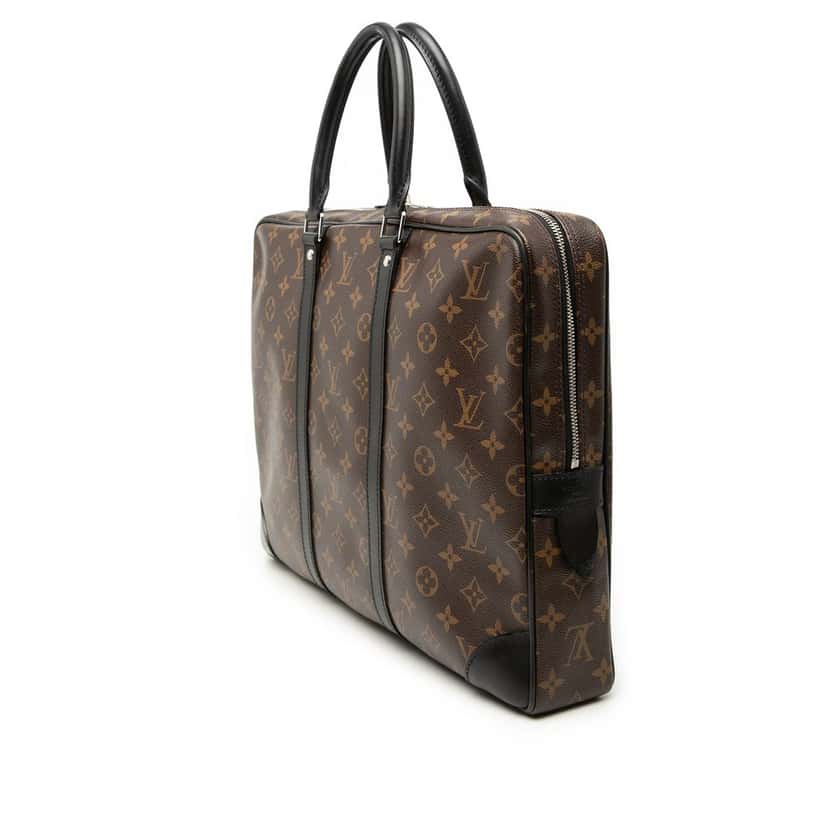 Louis Vuitton Monogram Macassar Porte Documents Voyage GM Brown Very good condition - Back View