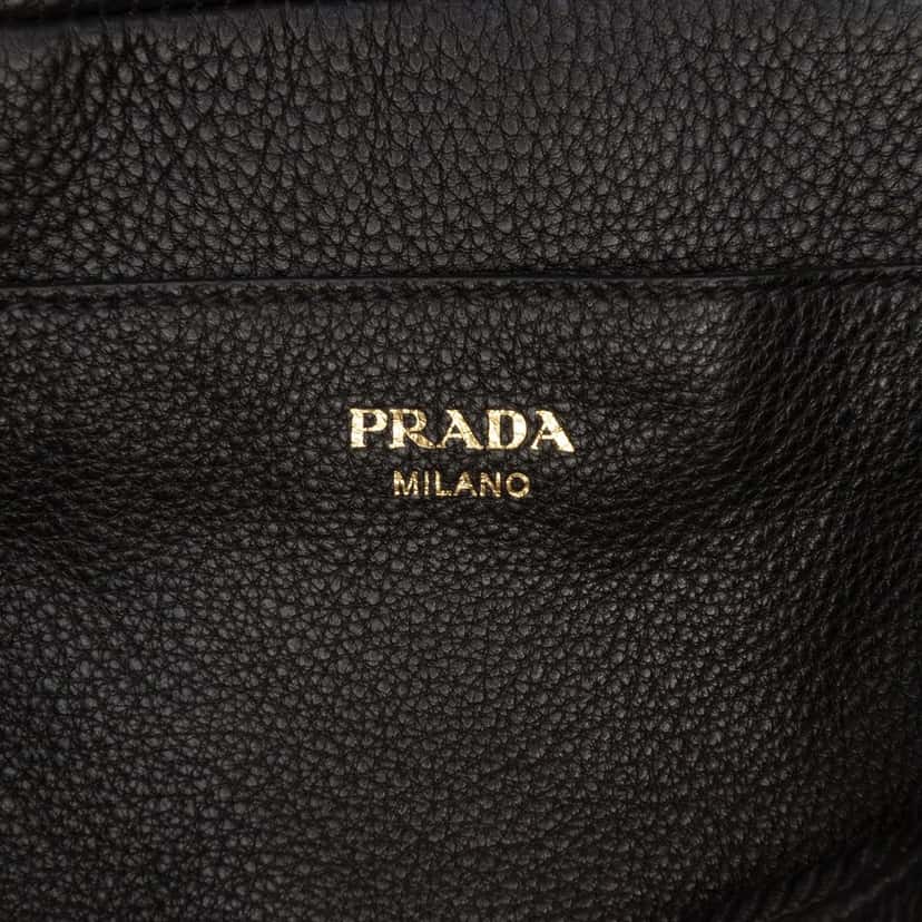 Prada Vitello Phenix Flap Crossbody Black Leather Good condition - Box View