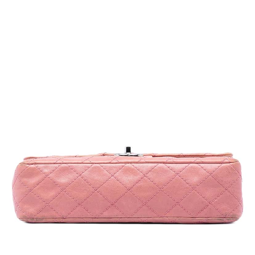 Chanel Medium Classic Washed Lambskin Bijoux Chain Double Flap Pink Leather Very good condition - Inside View