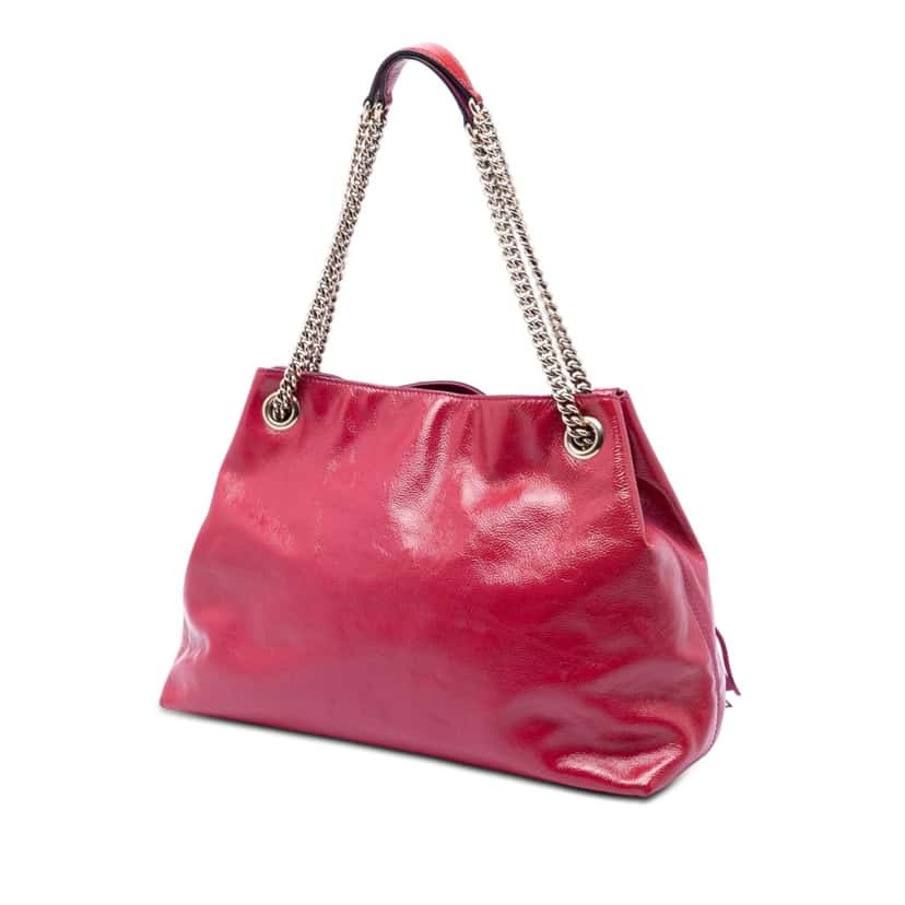 Gucci Medium Patent Soho Chain Tote Pink Leather Very good condition - Back View