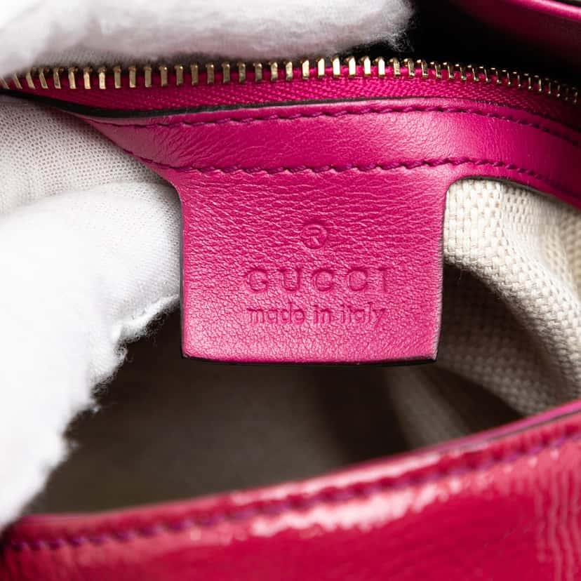 Gucci Medium Patent Soho Chain Tote Pink Leather Very good condition - Box View