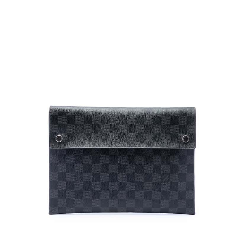 Louis Vuitton Damier Graphite Alpha Triple Pochette Black Very good condition - Front View