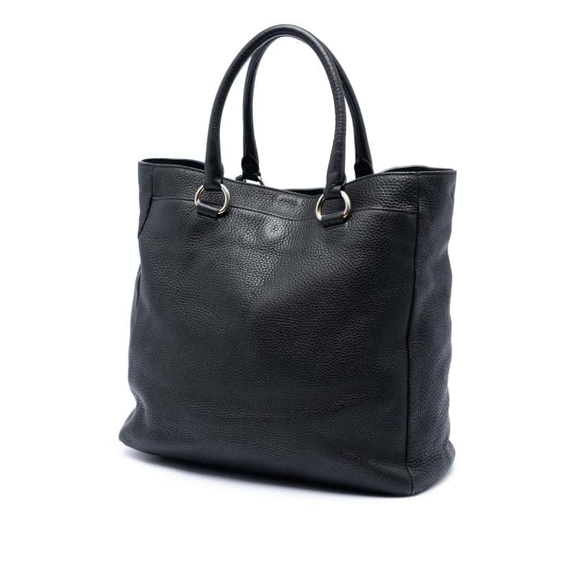 Prada Vitello Daino Open Convertible Tote Black Leather Very good condition - Back View